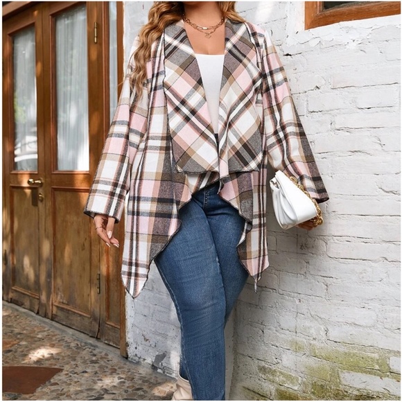 Cozy Plaid Belted Jacket Coat - Picture 3 of 5